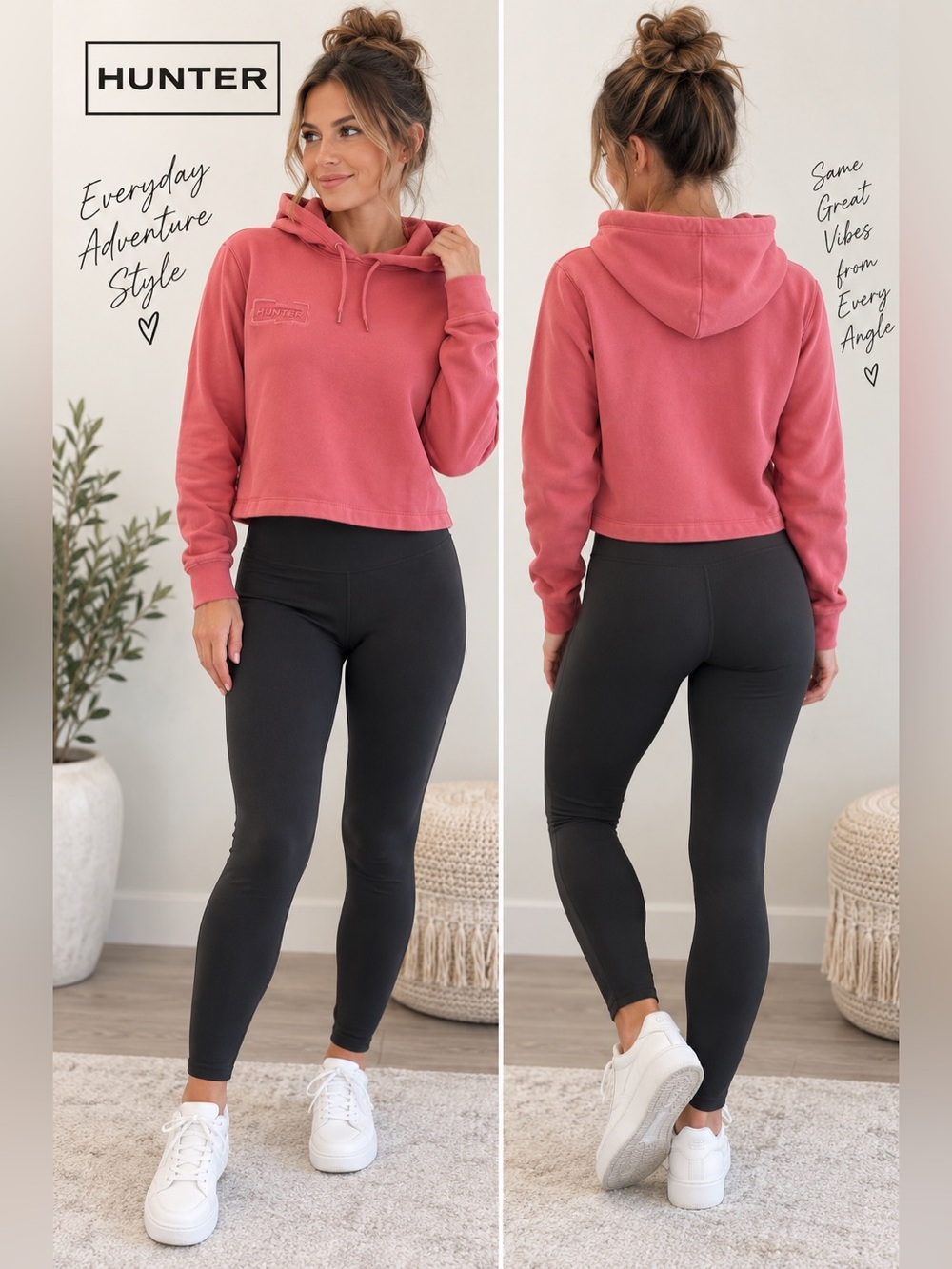 Hunter Women's‎ Crop Sweatshirt Hoodie Logo Small